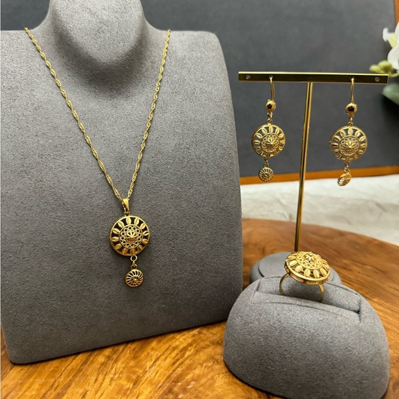 Jewelry Set for Women, Gold Jewelry Set, 24k Dubai Gold Plated Jewelry Set, Gift - Picture 2 of 8